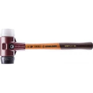 SIMPLEX soft-face mallet
with cast steel housing and wooden handle.
Ø 80.
Rubber composition / Superplastic