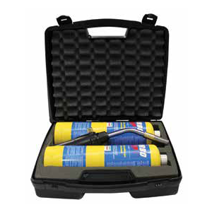 MAP//PRO case kit adjustable torch + two gas bottles 400 grams each