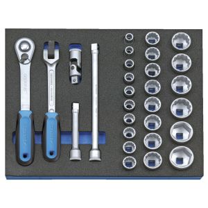 Assortimento di chiavi a bussola 1/2" nel modulo CT 29 pz.