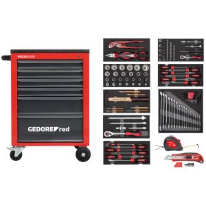 Wkz.set i.Wks.Wagen MECHANIC rosso 119tlg