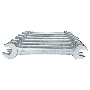 Double open ended spanner set 8 pcs 6-22 mm