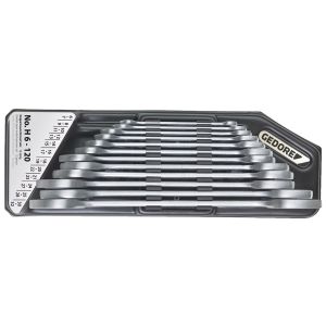 Double open ended spanner set with holder 12 pcs