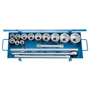 Set di chiavi a bussola 3/4" 16 pz esagonali 22-60 mm
