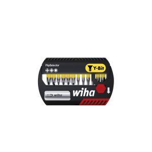 Wiha FlipSelector Y bit set, 25 mm Phillips, Pozidriv, TORX®, 14-pcs., 1/4" C6,3 (41827)
