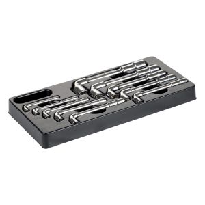 Plastic tray of pipe wrenches