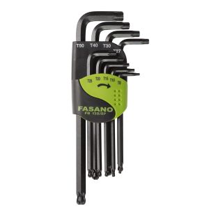 Set chiavi maschio piegate con impronta Torx e testa sferica