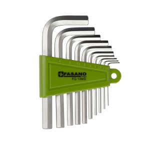 Set chiavi maschio esagonali piegate, serie zincocromata corta