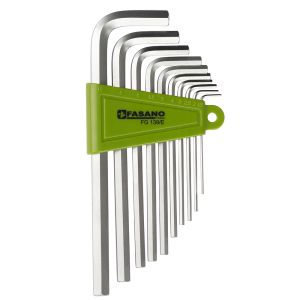 Set chiavi maschio esagonali piegate, serie zincocromata lunga