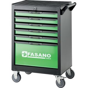 Carrello porta utensili mod. FG 101 con top in gomma a 6 cassetti