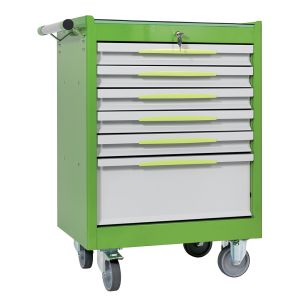 Carrello porta utensili mod. FG 102 con top in gomma a 6 cassetti